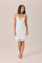 Gingerlilly Corinne Ivory Spot Nightie - Ivory - Front