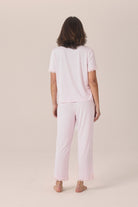 Gingerlilly Dianne Bamboo Long PJ Set with Lace - Pink - Back