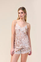Gingerlilly Fawn Bambi Print Cami and Short Set - Brown - Front
