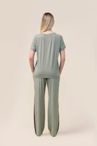 Gingerlilly Inez Bamboo Pant with Stripe - Olive - Back