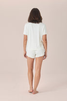 Gingerlilly Joni Bamboo Short Set with Lace - Ecru - Back