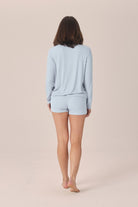 Gingerlilly Lombardy Rib Long Sleeve Top in Powder Blue