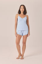 Gingerlilly Mabel Bamboo Cami and Short Set - Blue - Front