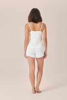 Gingerlilly Mabel Bamboo Cami and Short Set - Ecru - Back