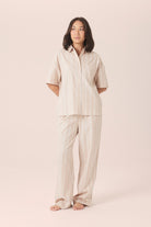 Gingerlilly Sybill Cotton Long PJ Set - Beige - Front