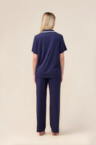 Gingerlilly Vanessa Bamboo Long Pant PJ Set - Navy - Back