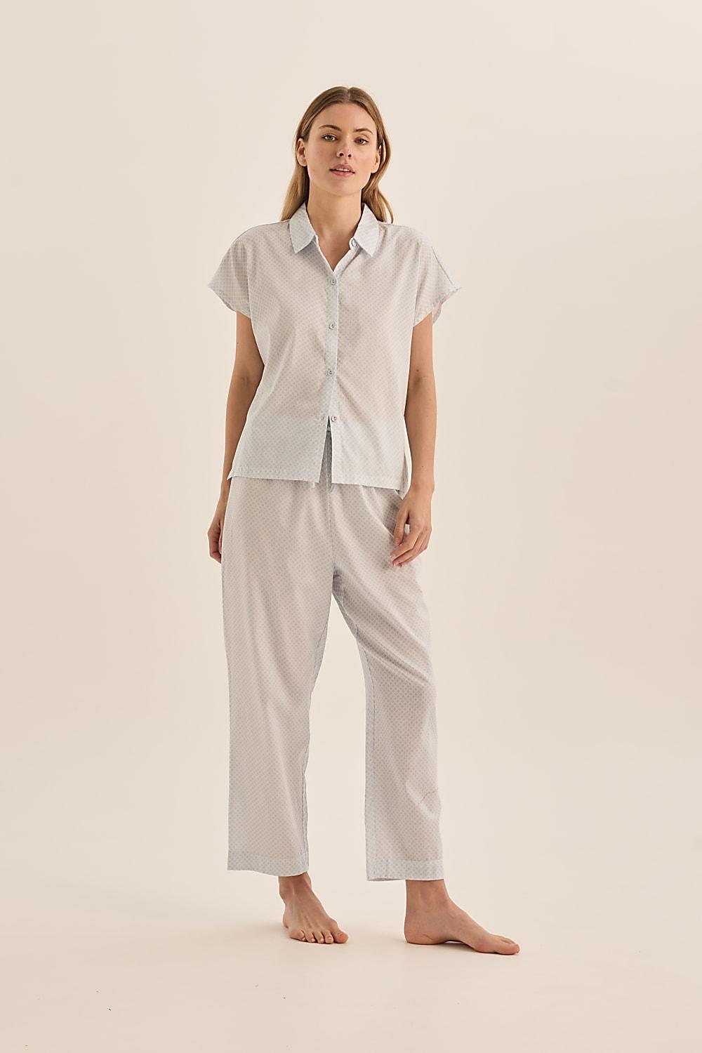 Goldie Blue Diamond Cotton PJ - Gingerlilly Sleepwear