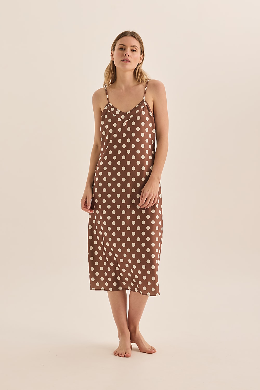 Hannah Brown Spot Nightie - Gingerlilly Sleepwear