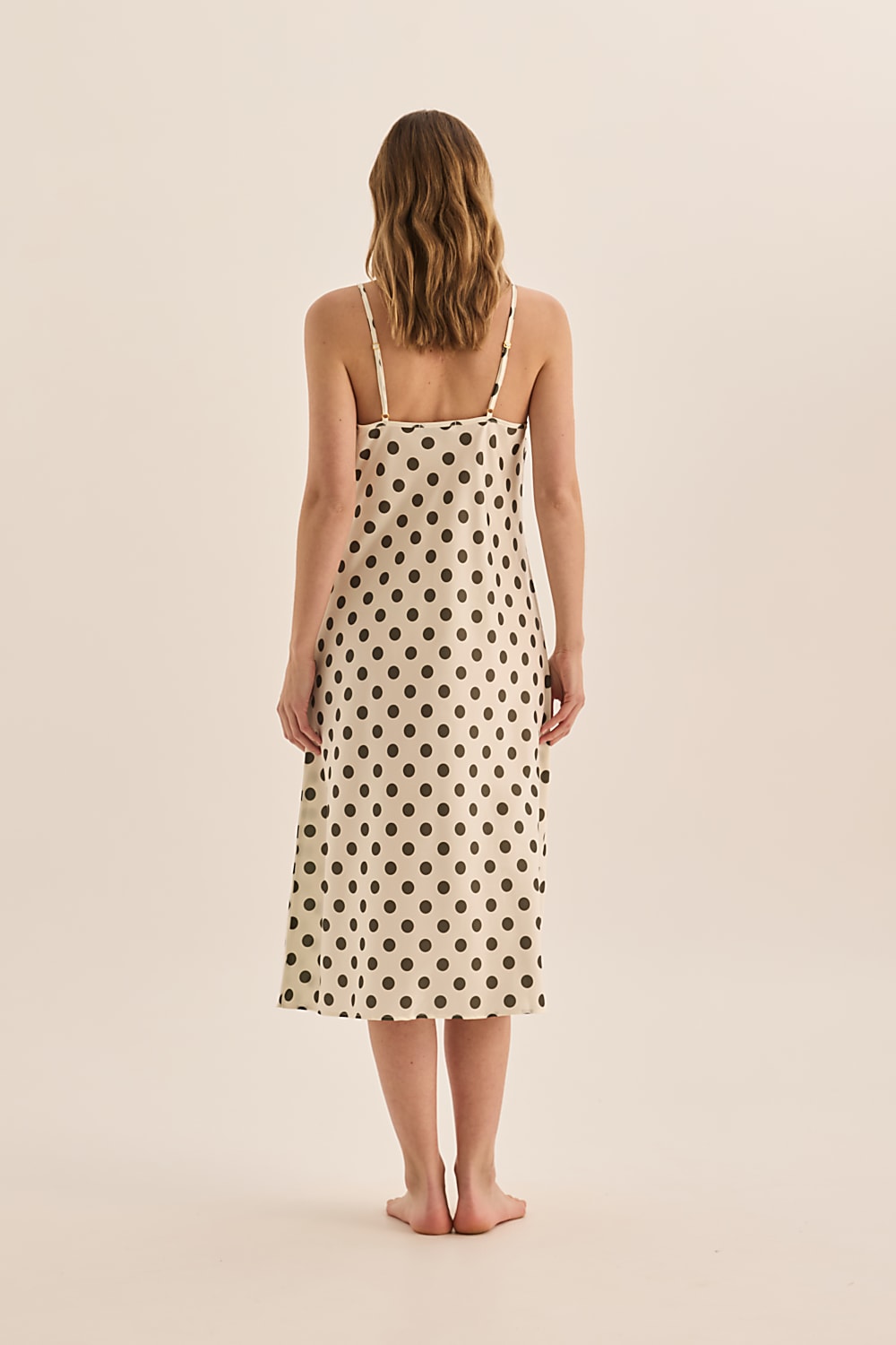Hannah Olive Spot Nightie - Gingerlilly Sleepwear