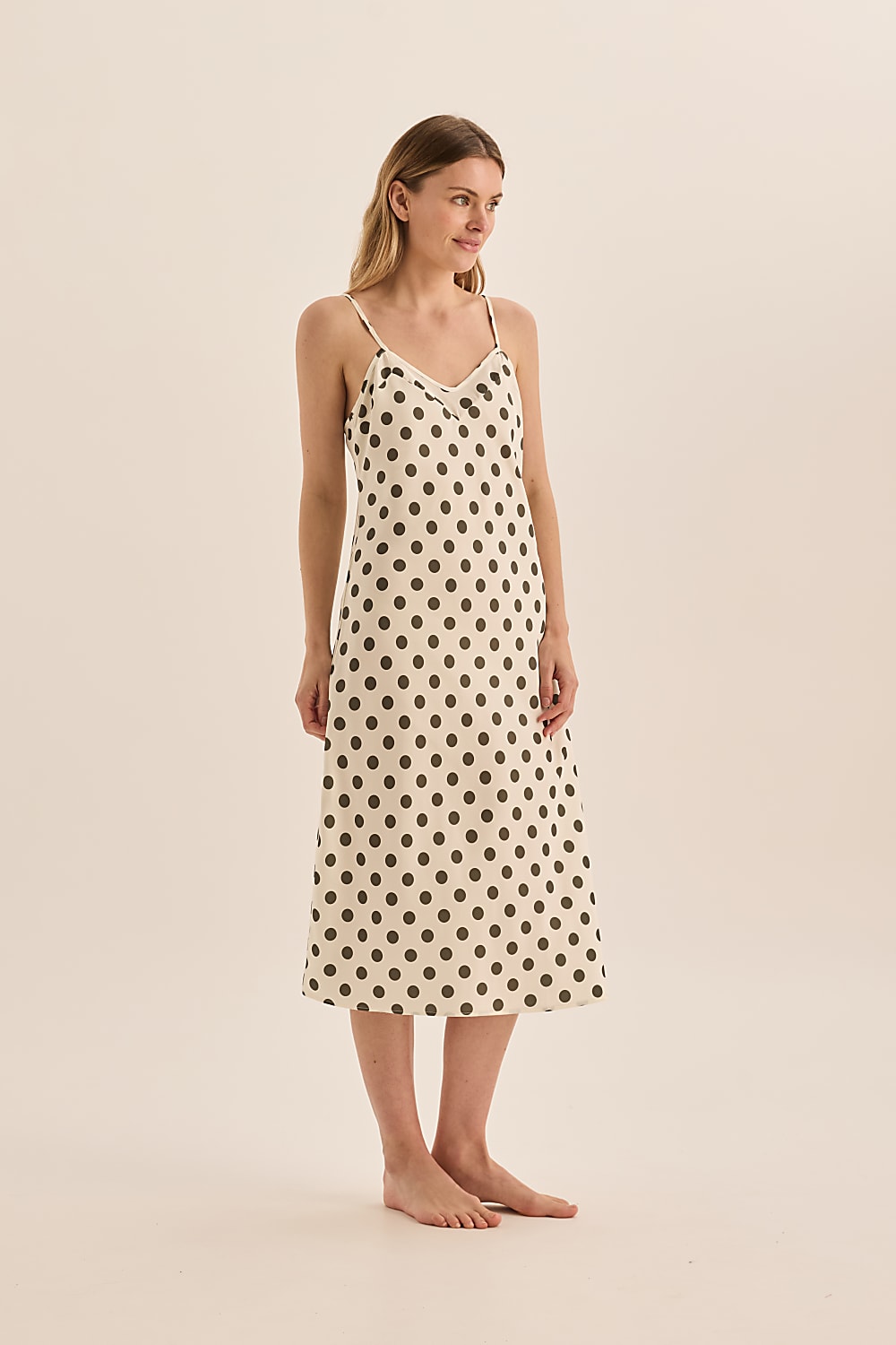Hannah Olive Spot Nightie - Gingerlilly Sleepwear