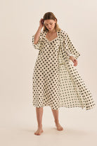 Hannah Olive Spot Nightie - Gingerlilly Sleepwear