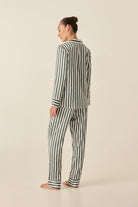 Imelda Green Stripe Satin Set - Gingerlilly Sleepwear