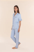 Jenna Bamboo Long PJ Set in blue