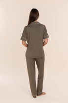 Gingerlilly Jenna Bamboo Long PJ Set - Olive - Back