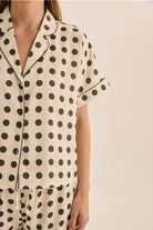 Jillian Olive Spot Short Set - Gingerlilly Sleepwear