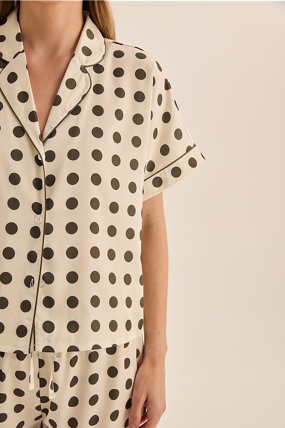 Jillian Olive Spot Short Set - Gingerlilly Sleepwear