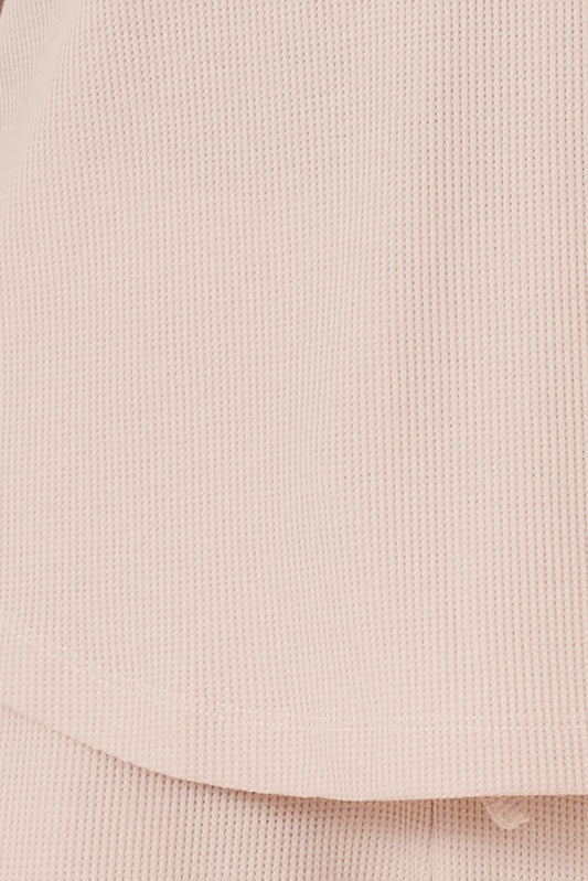 Lainey Beige Waffle Pyjama Set - Gingerlilly Sleepwear
