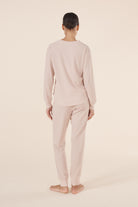 Lainey Beige Waffle Pyjama Set - Gingerlilly Sleepwear