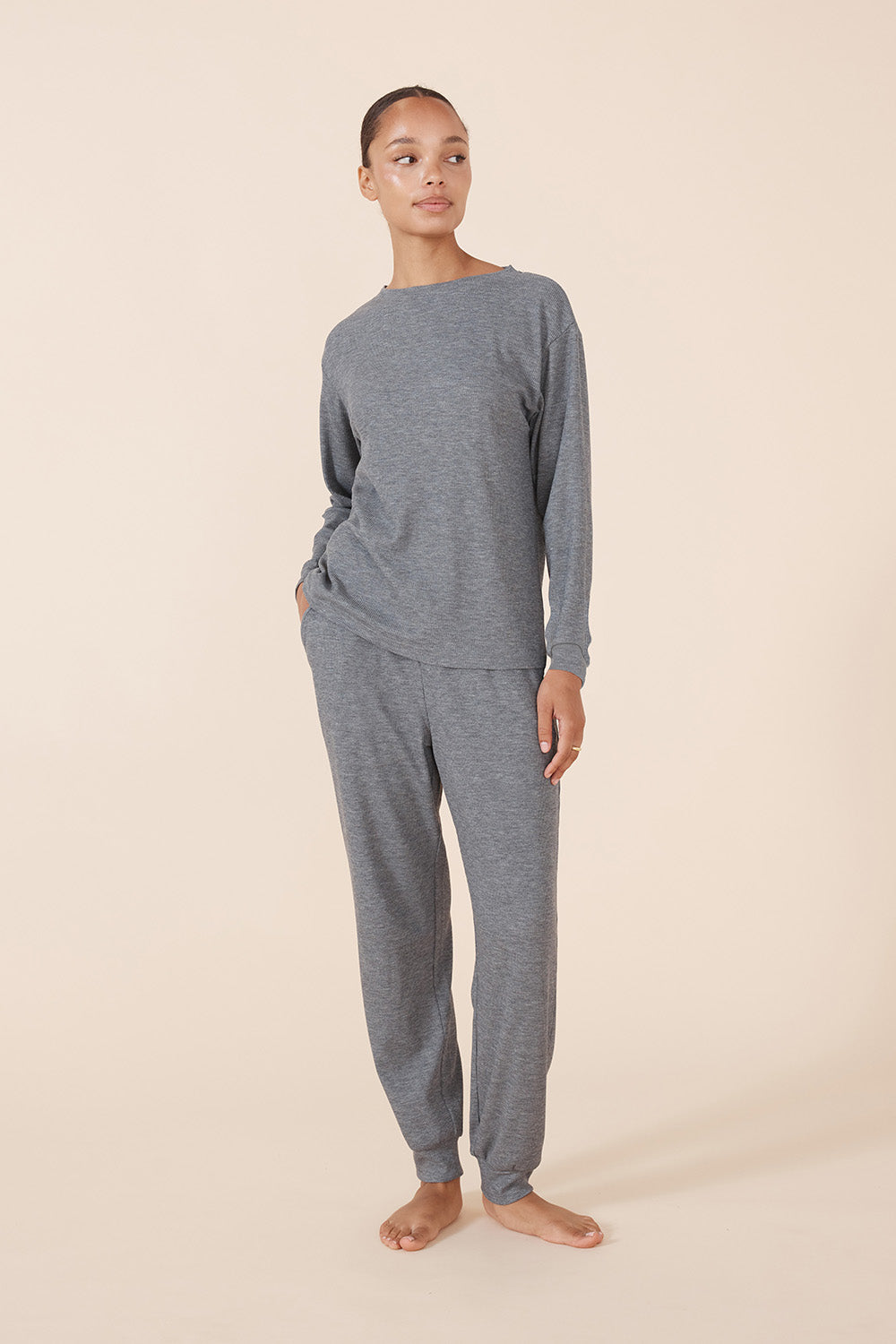 Lainey Waffle Pyjama Set - Gingerlilly Sleepwear