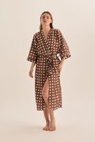 Lana Brown Spot Robe - Gingerlilly Sleepwear