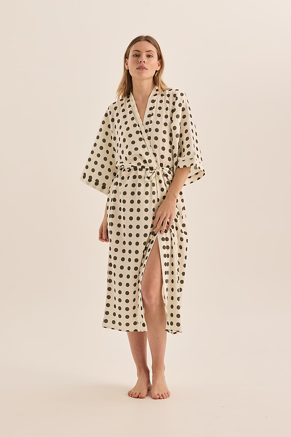 Lana Olive Spot Robe - Gingerlilly Sleepwear