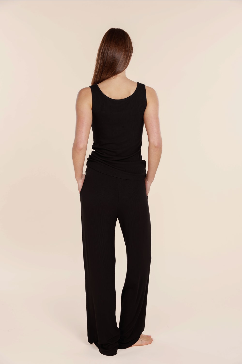 Liberty Ribbed Singlet Henley Top - Gingerlilly Sleepwear