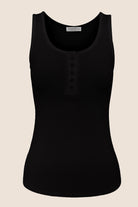 Liberty Ribbed Singlet Henley Top - Gingerlilly Sleepwear