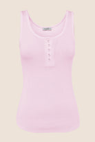 Liberty Ribbed Singlet Henley Top - Gingerlilly Sleepwear