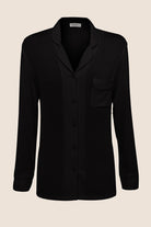 London Ribbed Long Sleeve Button Up Top - Gingerlilly Sleepwear