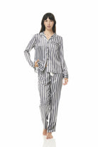 Lotus Grey Stripe Satin PJ - Gingerlilly Sleepwear