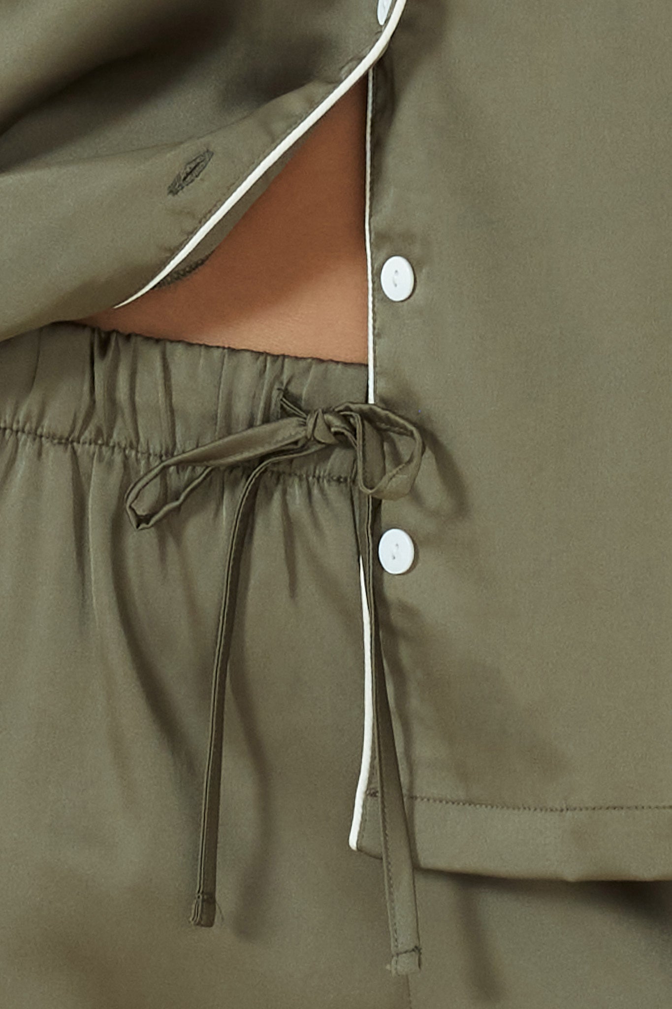 Luella Olive Silky Satin PJ Set - Gingerlilly Sleepwear