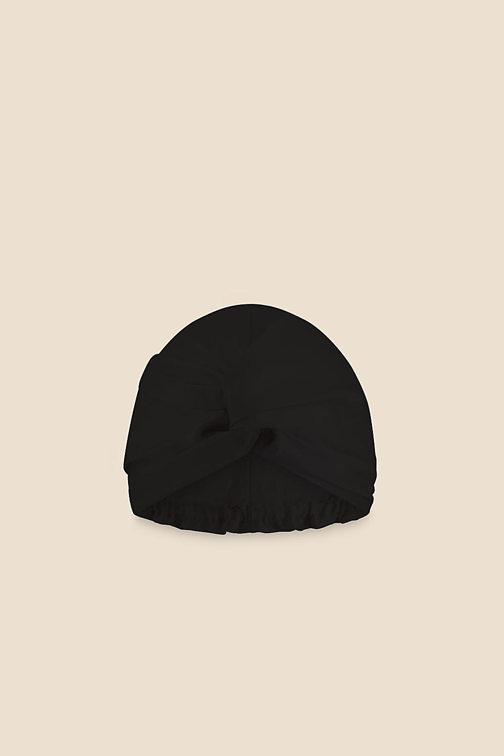 Majestic Black Pure Silk Turban - Gingerlilly Sleepwear