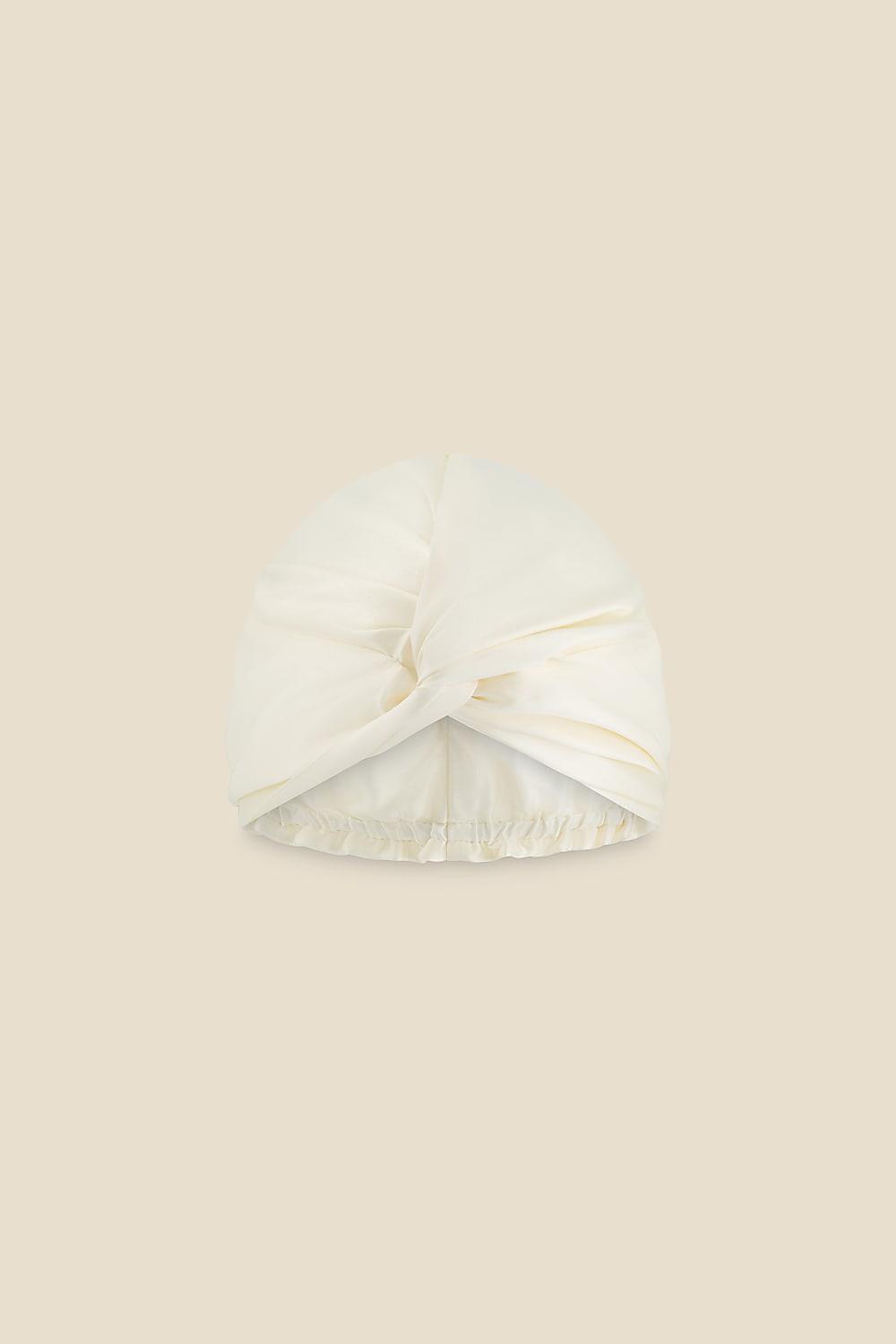 Majestic Ivory Pure Silk Turban - Gingerlilly Sleepwear
