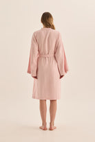 Mia Pink Linen Bathrobe - Gingerlilly Sleepwear