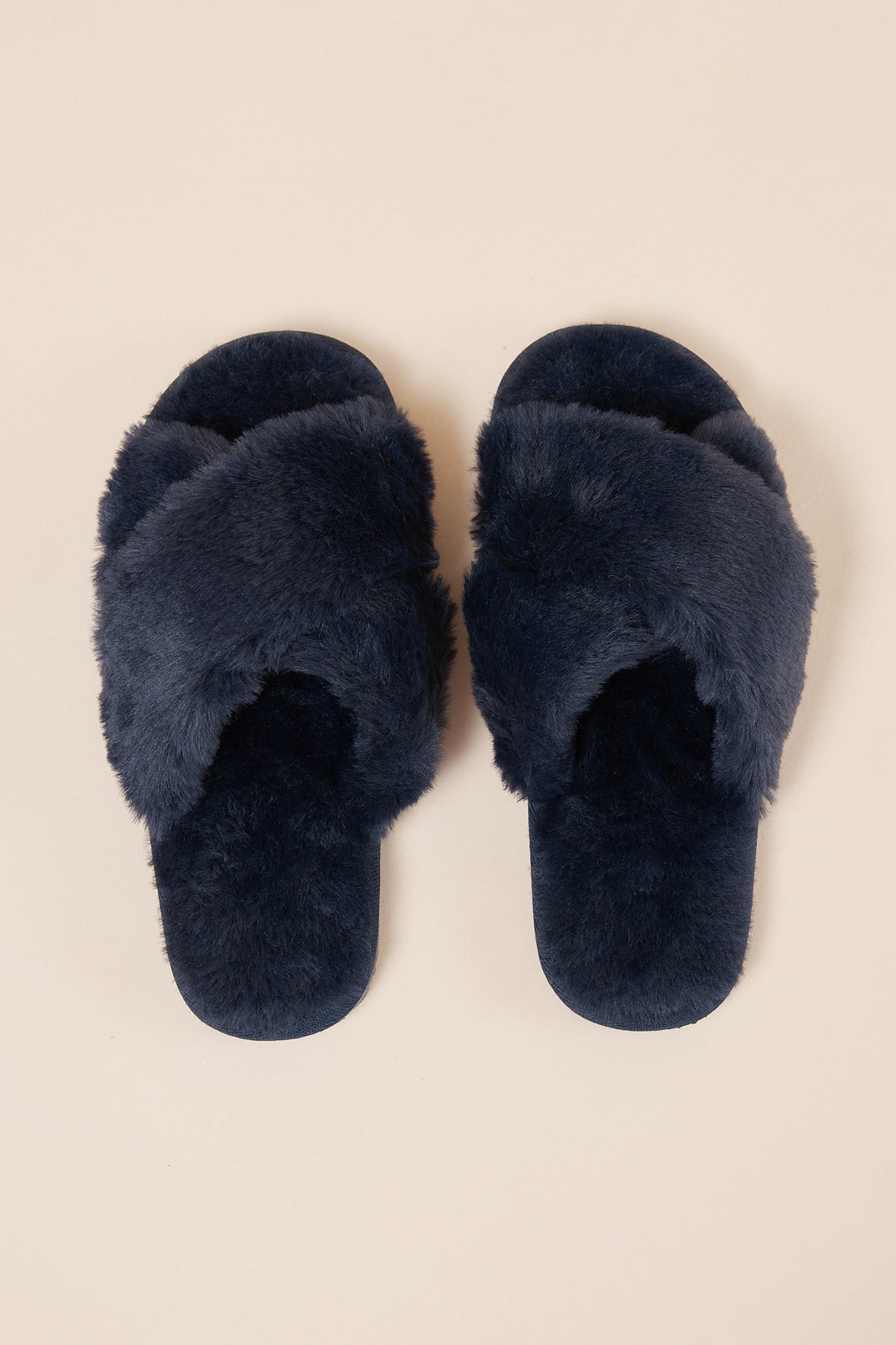 Gingerlilly Milan Plush Slipper - Navy - Top