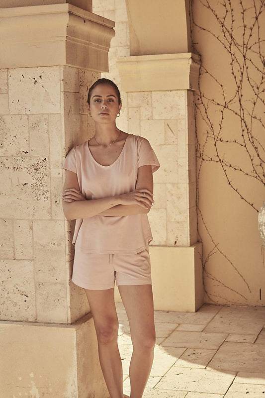 Mona Pink Bamboo Short PJ - Gingerlilly Sleepwear
