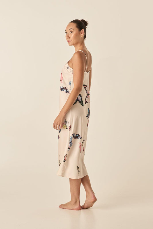 Nonny Butterfly Silky Satin Chemise - Gingerlilly Sleepwear