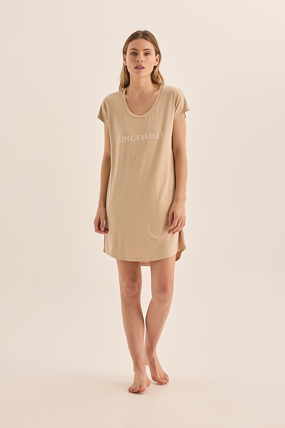 Nova Natural Bamboo Tee Nightie - Gingerlilly Sleepwear