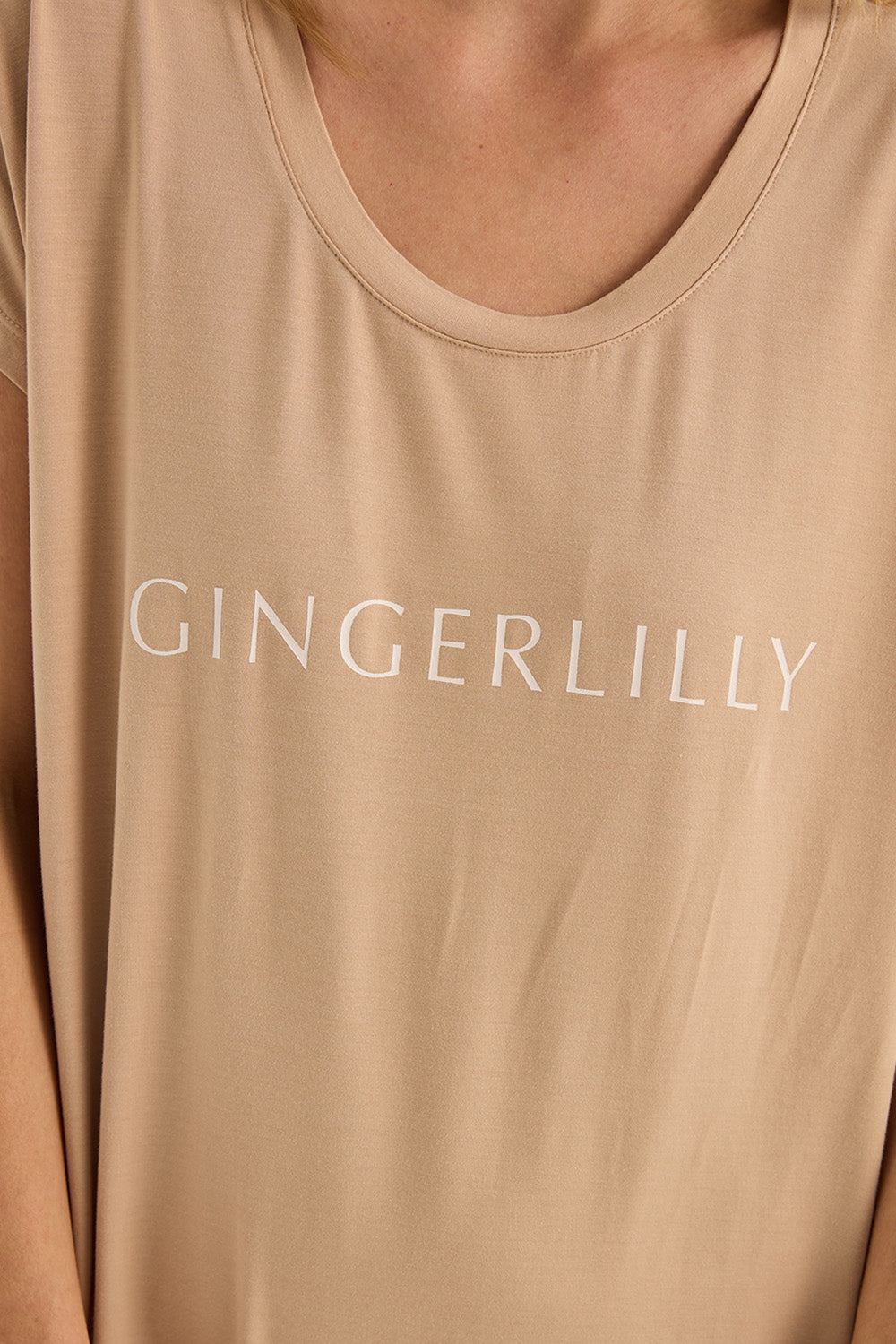Nova Natural Bamboo Tee Nightie - Gingerlilly Sleepwear