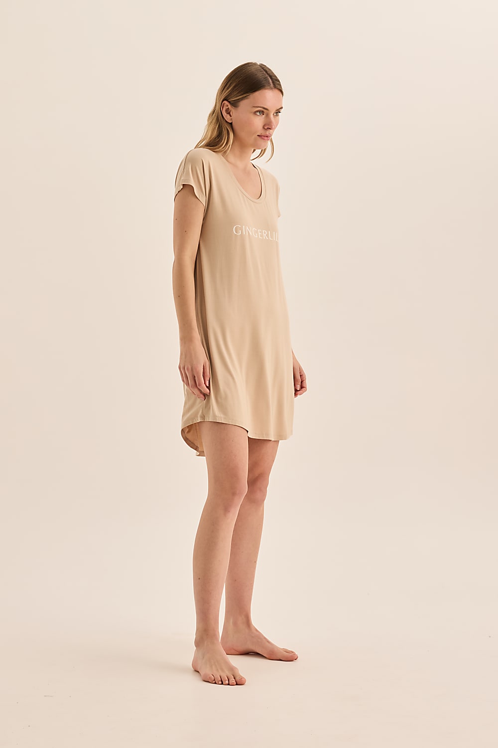 Nova Natural Bamboo Tee Nightie - Gingerlilly Sleepwear