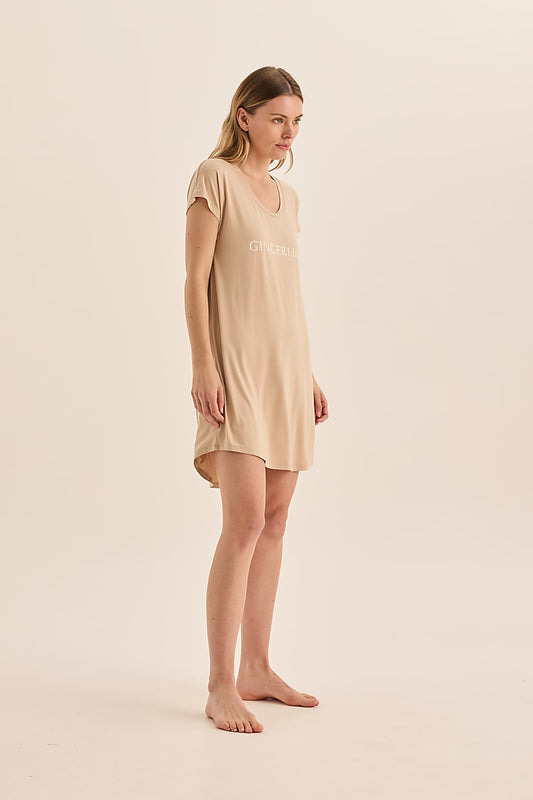 Nova Natural Bamboo Tee Nightie - Gingerlilly Sleepwear
