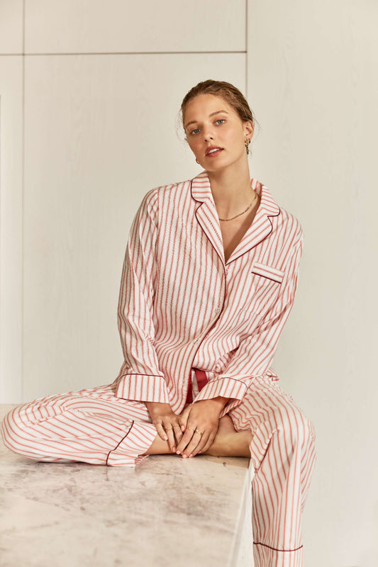 Octavia Cotton Stripe PJ set - Gingerlilly Sleepwear