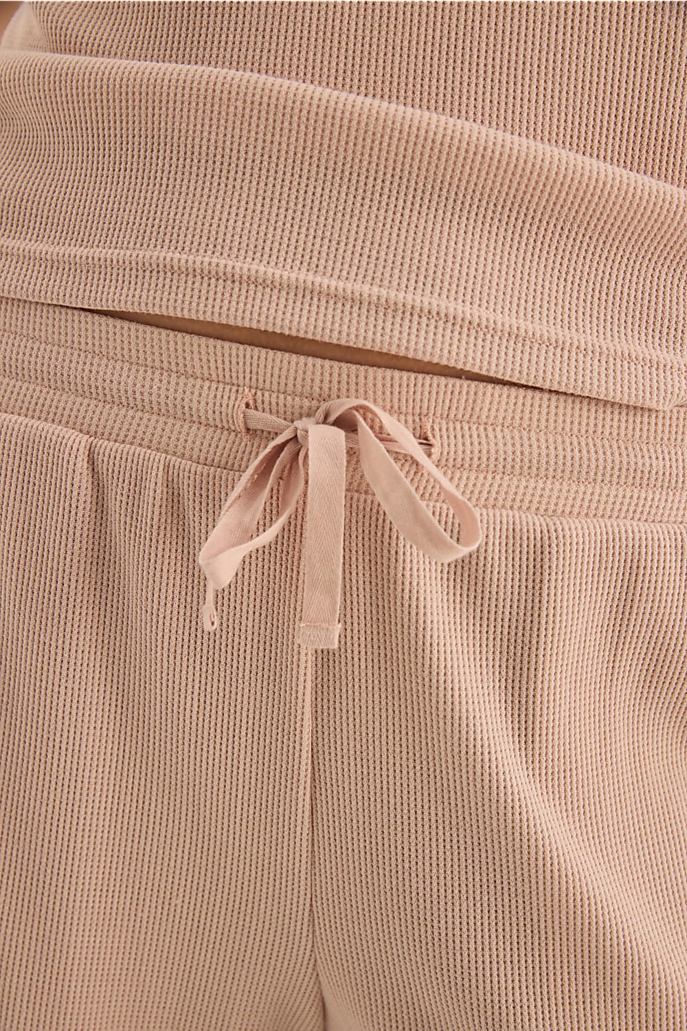 Olivia Beige Waffle Short Set - Gingerlilly Sleepwear