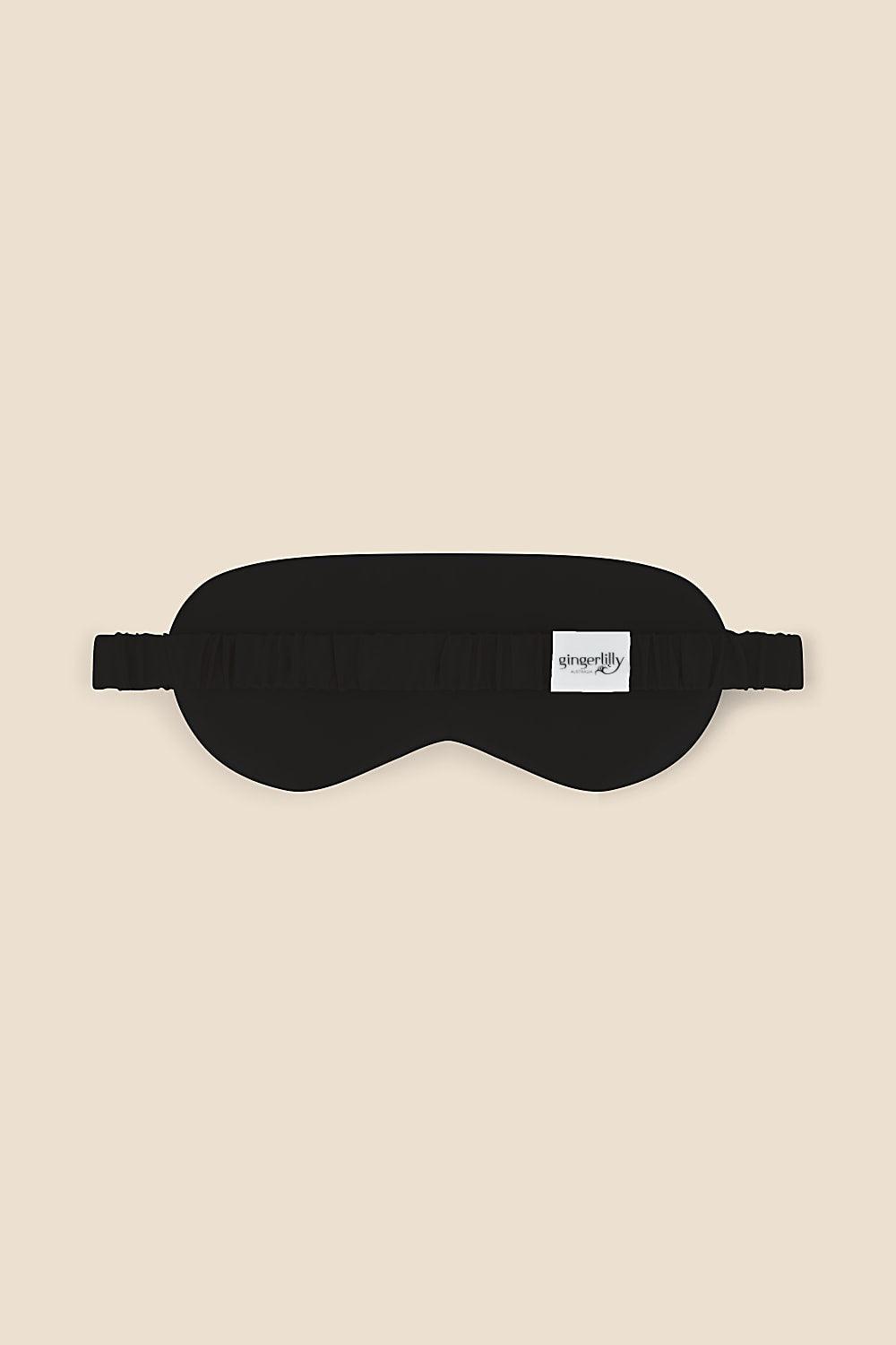 Opulent Black Pure Silk Eyemask - Gingerlilly Sleepwear