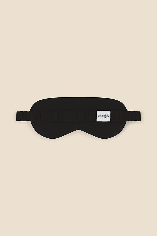 Opulent Black Pure Silk Eyemask - Gingerlilly Sleepwear