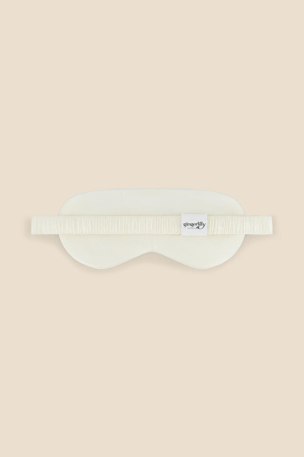 Opulent Ivory Pure Silk Eyemask - Gingerlilly Sleepwear