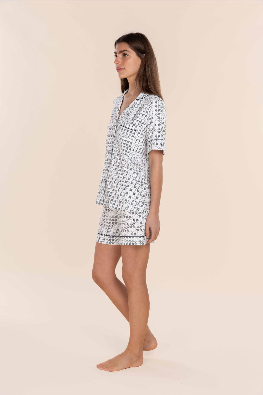 Gingerlilly Penelope Bamboo Short Set - Navy - Side