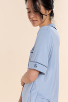 Gingerlilly Sadie Bamboo Short PJ Set - Blue - Detail alt
