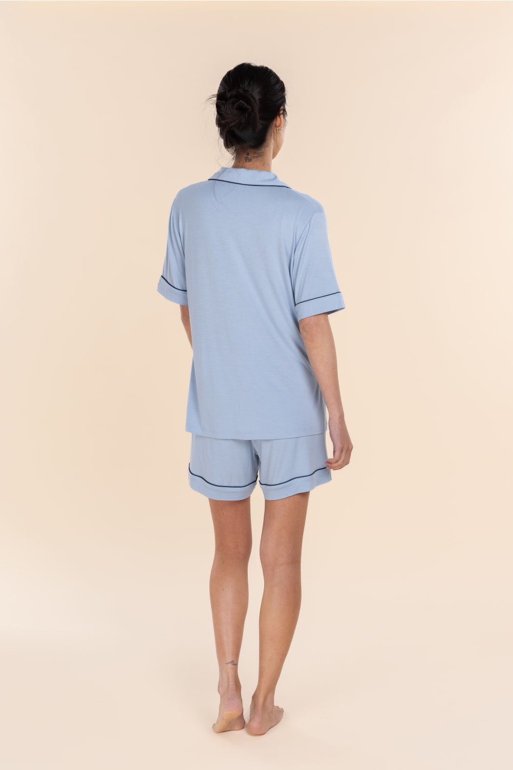 Gingerlilly Sadie Bamboo Short PJ Set - Blue - Back