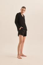 Sapphire Black Pure Silk PJ Set - Gingerlilly Sleepwear